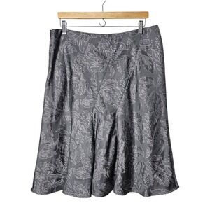 VTG 14 Silver Skirt Short Flutter Hem Lined Floral Sparkle Y2K‎ Holiday Fairy